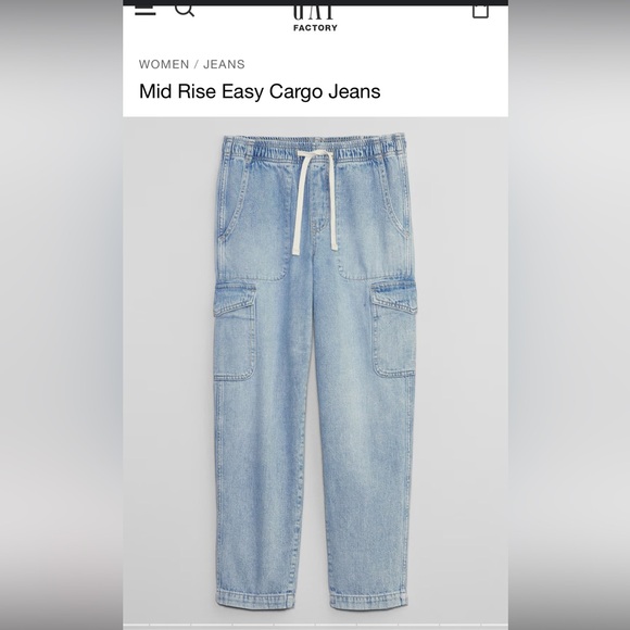 Gap mid rise easy cargo jeans size XS - Picture 4 of 7